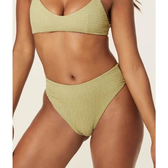 Andie Other - Andie Swim The 90's High Waisted Bikini Bottoms in Sage Green XL New with Tags!